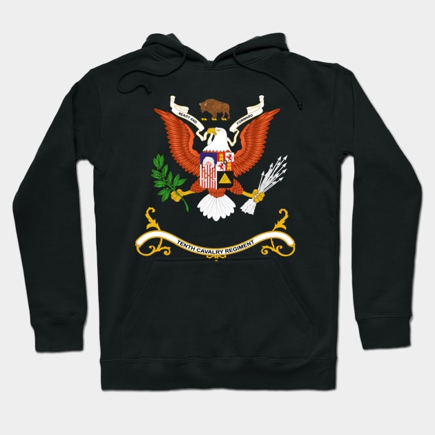 Army - Regimental Colors - 10th Cavalry Regiment wo Flag Hoodie by twix123844